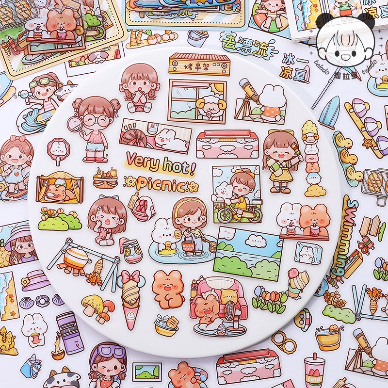Set 40 hình sticker trang trí chủ đề ăn uống siêu cute