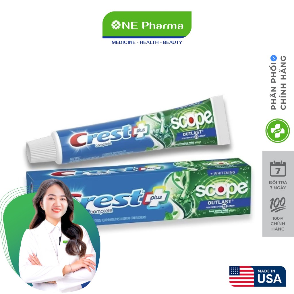 Kem Đánh Răng Crest Plus Scope Làm Trắng Răng  Thơm Miệng - 153g
