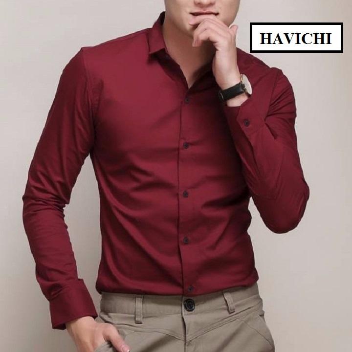[HCM]Áo Sơ Mi Nam Đỏ Dài Tay Đẹp Công Sở Sang Trọng