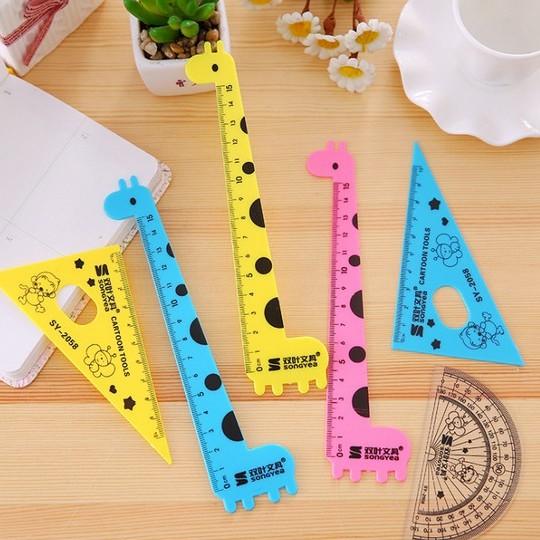 Bộ 4 Thước Kẻ Hình Hươu Cao Cổ Đáng Yêu Tiện Lợi