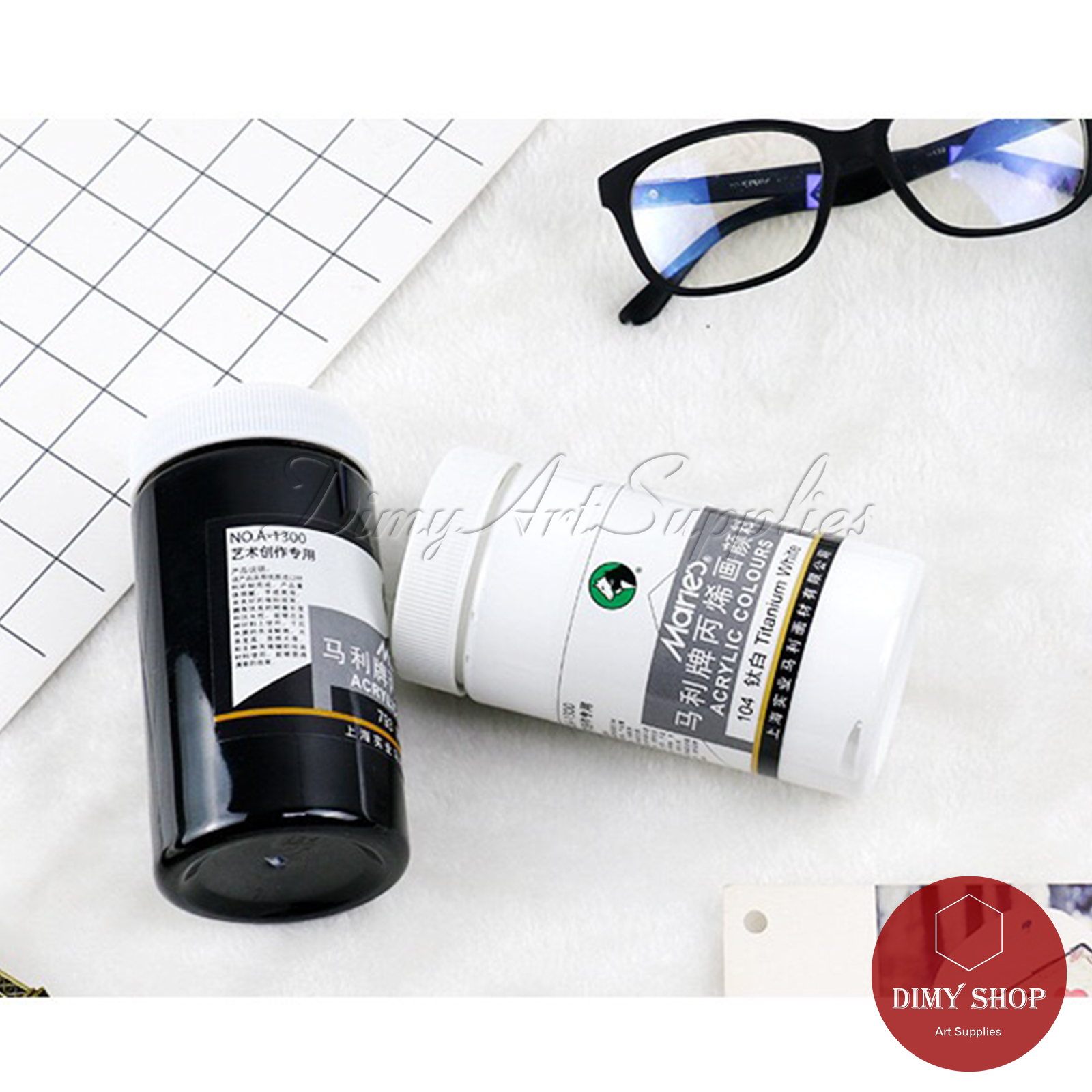 Màu Vẽ Acrylic MARIES 300ml Trắng Đen Xám