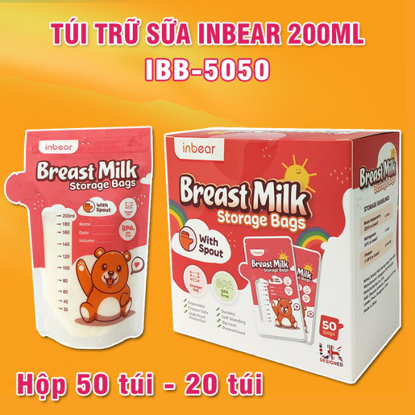 Túi trữ sữa INBEAR 200ml IBB-5050 Hộp 50 túi