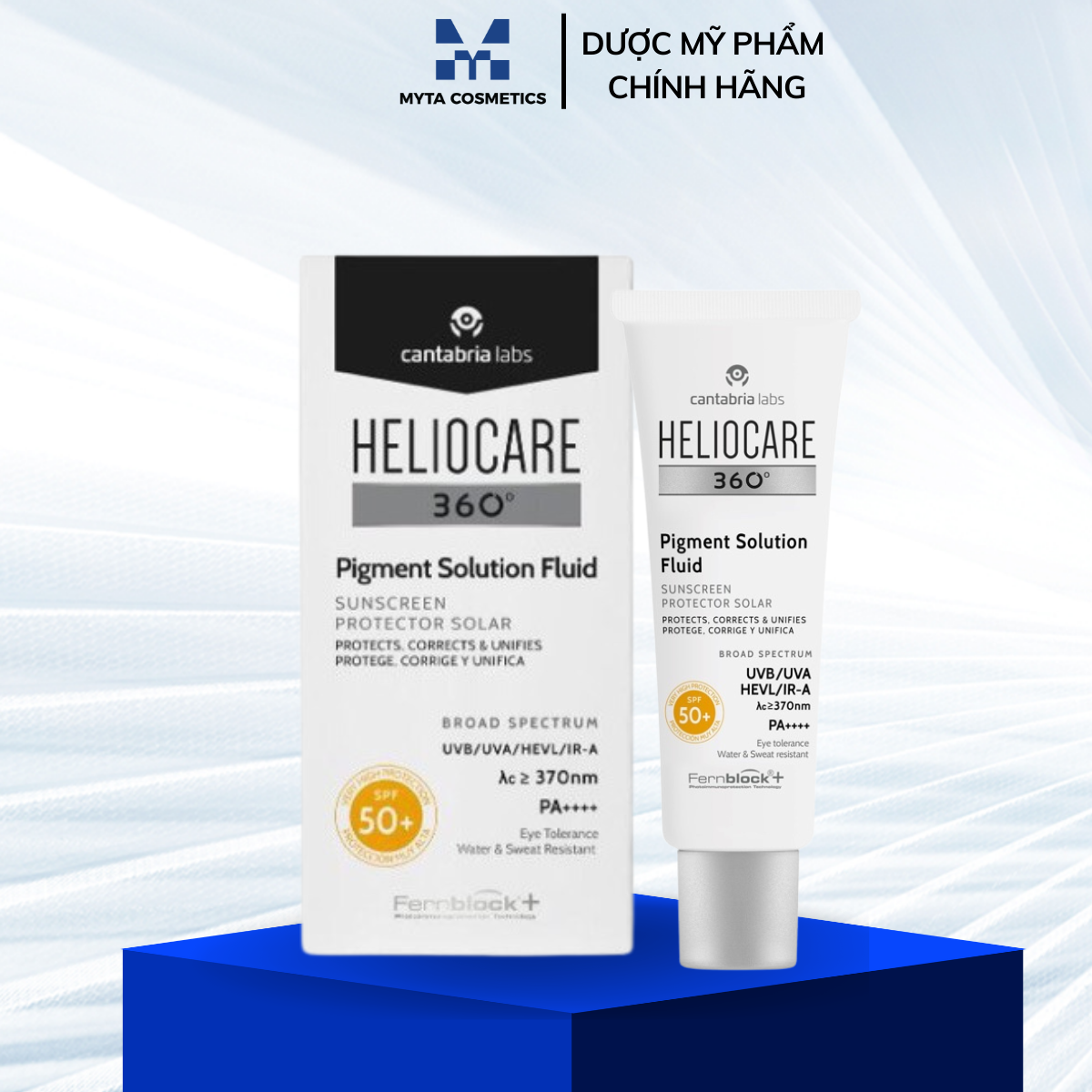 Heliocare Pigment - Kem chống nắng Heliocare 360 Pigment Solution Fluid SPF50+ 50ml làm sáng da, mờ nám