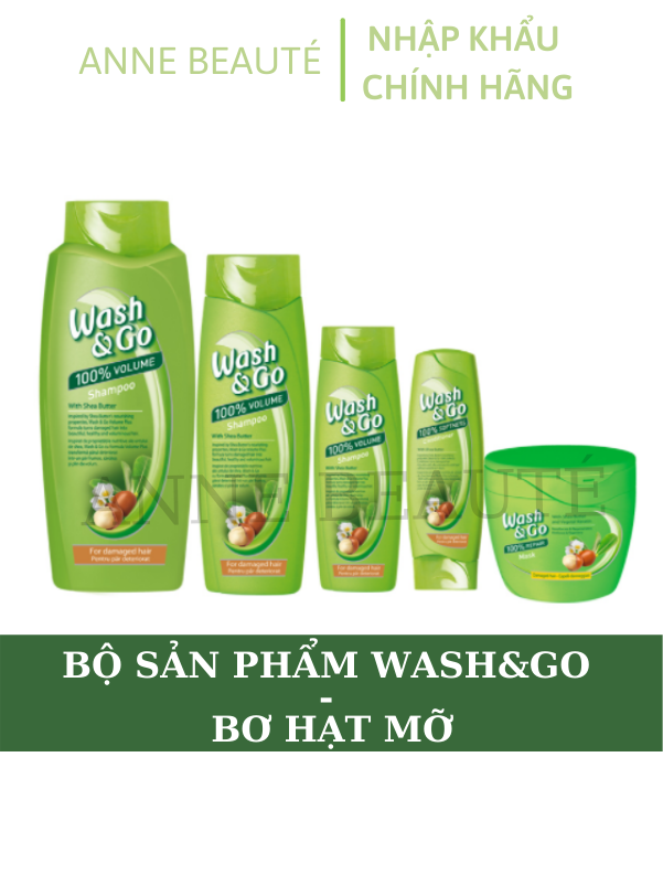 [HCM]Dầu gội Wash&Go Bơ Hạt Mỡ Phục Hồi Tóc Dành Cho Tóc Hư Tổn.