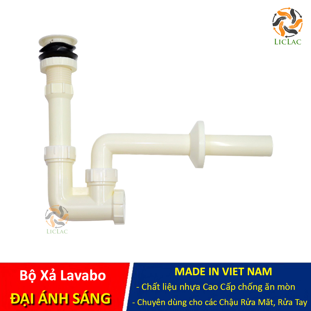 Bộ xả Lavabo Đại Ánh Sáng loại Xả Lật Co Cong, Xi Phông nhựa Cao Cấp chuyên dùng thoát nước chậu rửa mặt - LICLAC