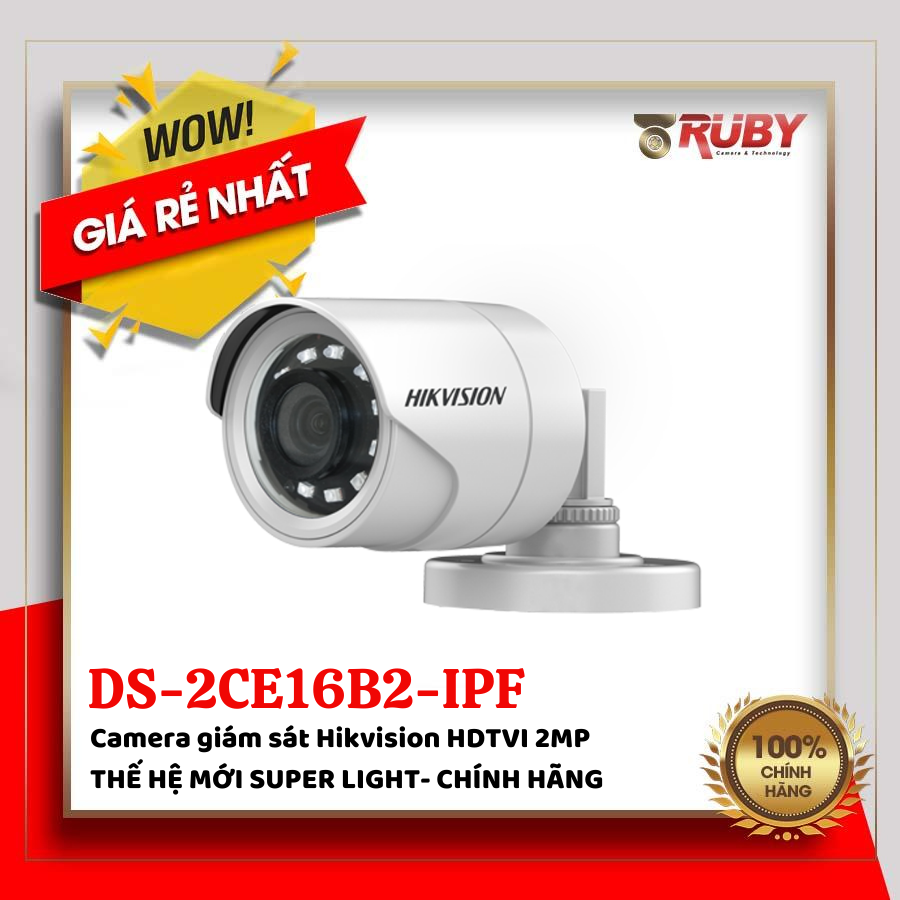CAMERA HD TVI DS-2CE16B2-IPF 2MP THẾ HỆ MỚI SUPER LIGHT