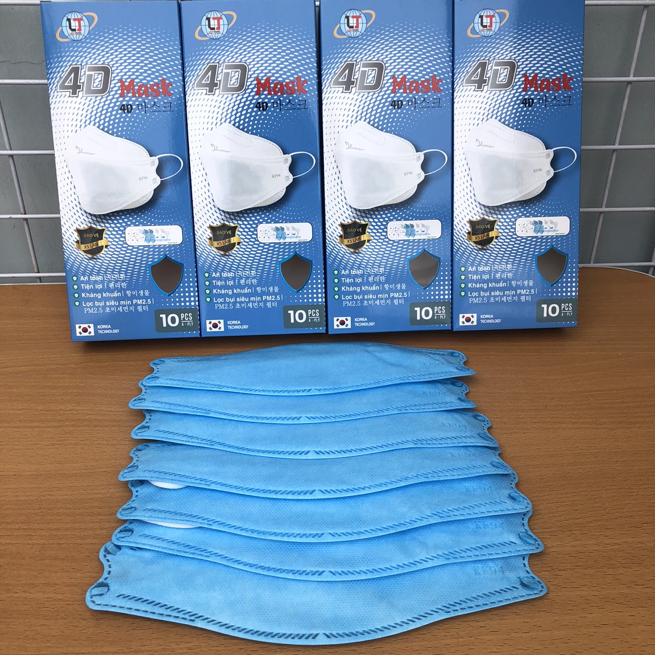 20 cái khẩu trang kf94 màu xanh, hãng lâm thịnh