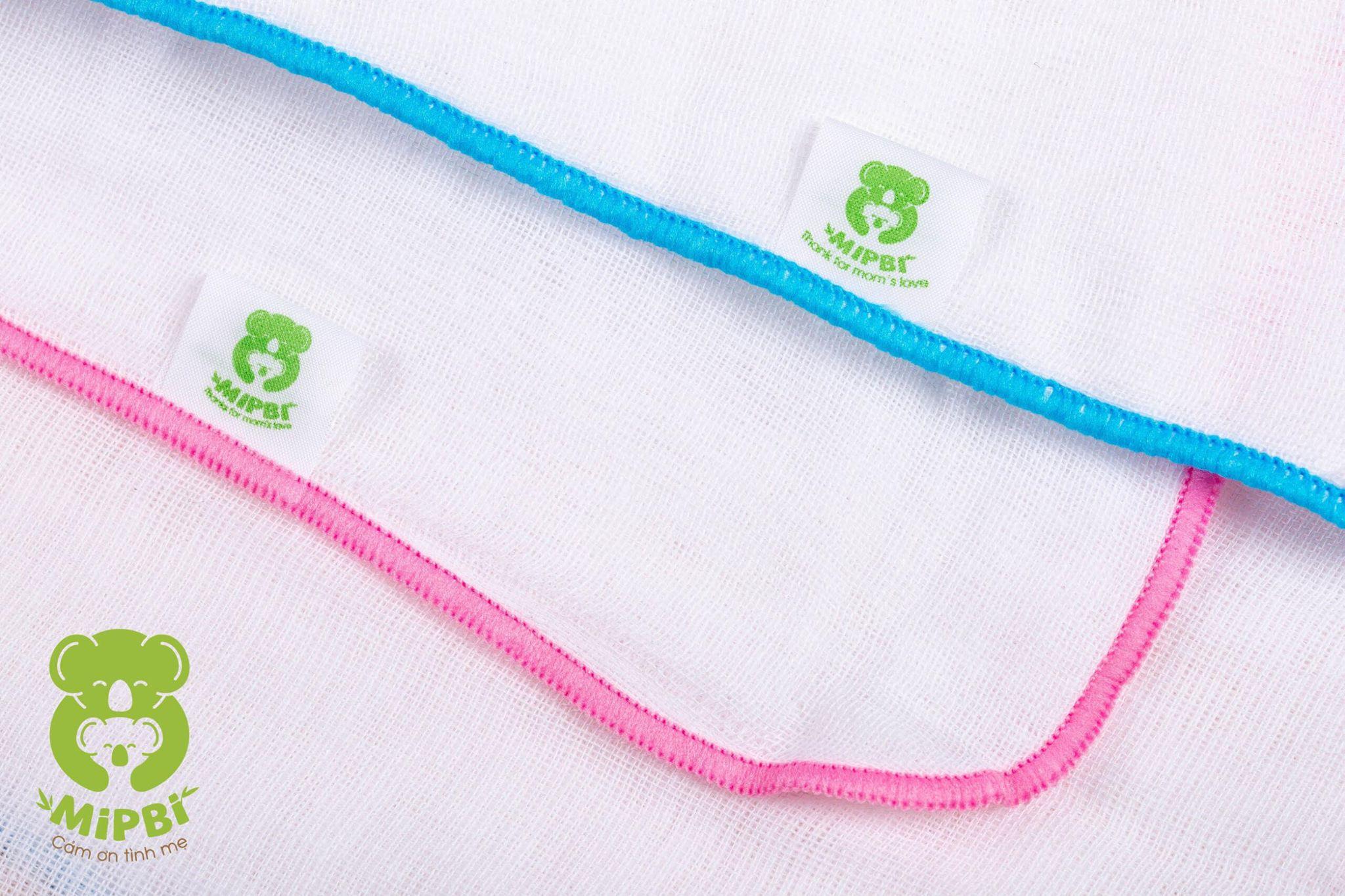 Hộp 6 chiếc khăn sữa cotton Mỹ Mipbi 100% cotton 30x30cm