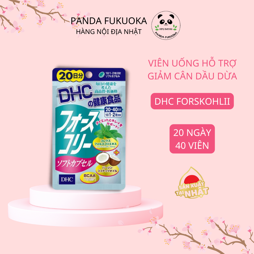 Viên Uống Giảm Cân DHC Dầu Dừa (Gói 40 Viên/ 20 Ngày) - Viên Uống Giảm Cân Đào Thải Mỡ Thừa Và Chất Béo, Giảm Mỡ Bụng, Mỡ Đùi - Hàng Nội Địa Nhật Panda Fukuoka