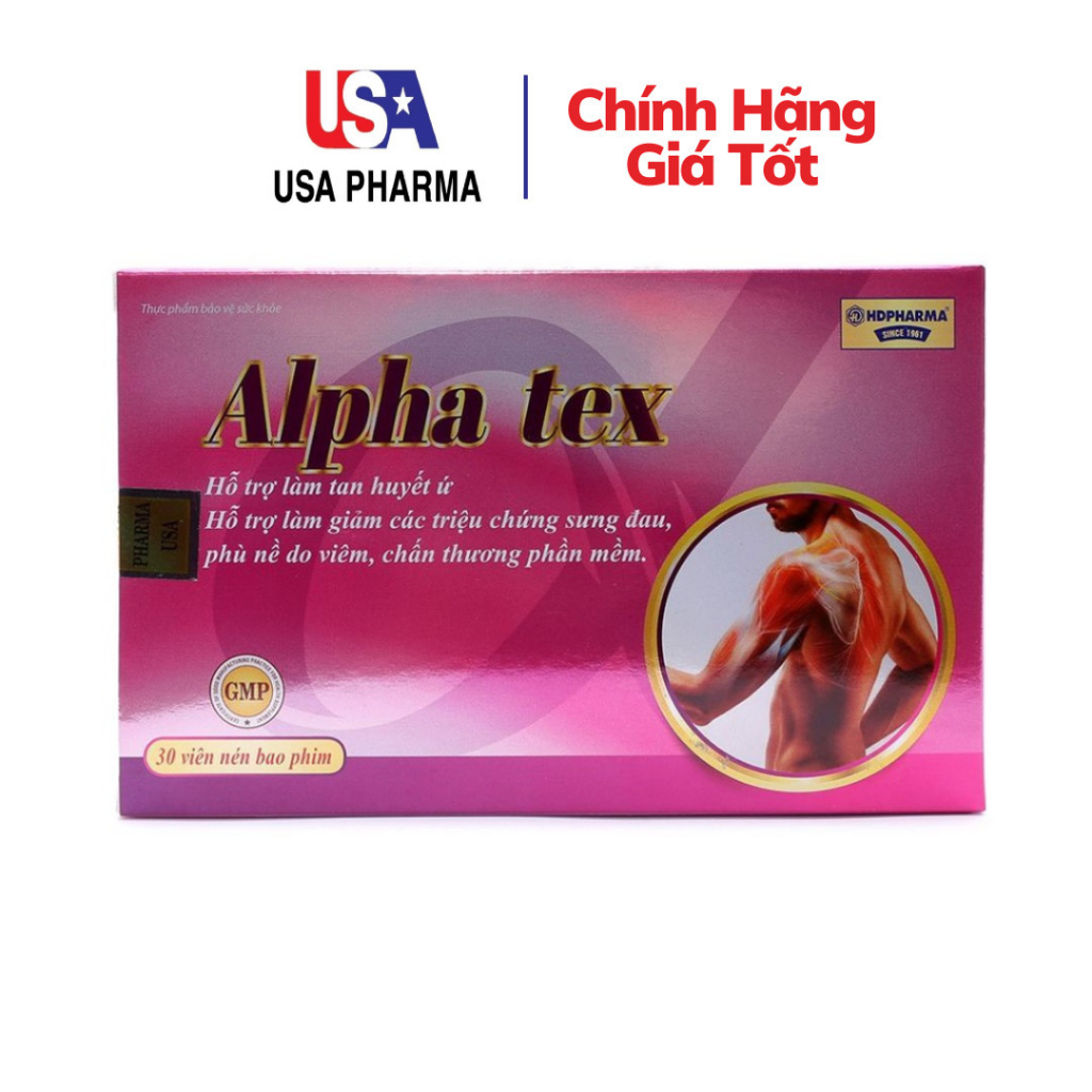 Viên uống Alpha Tex giảm sưng đau phù nề, huyết ứ do viêm