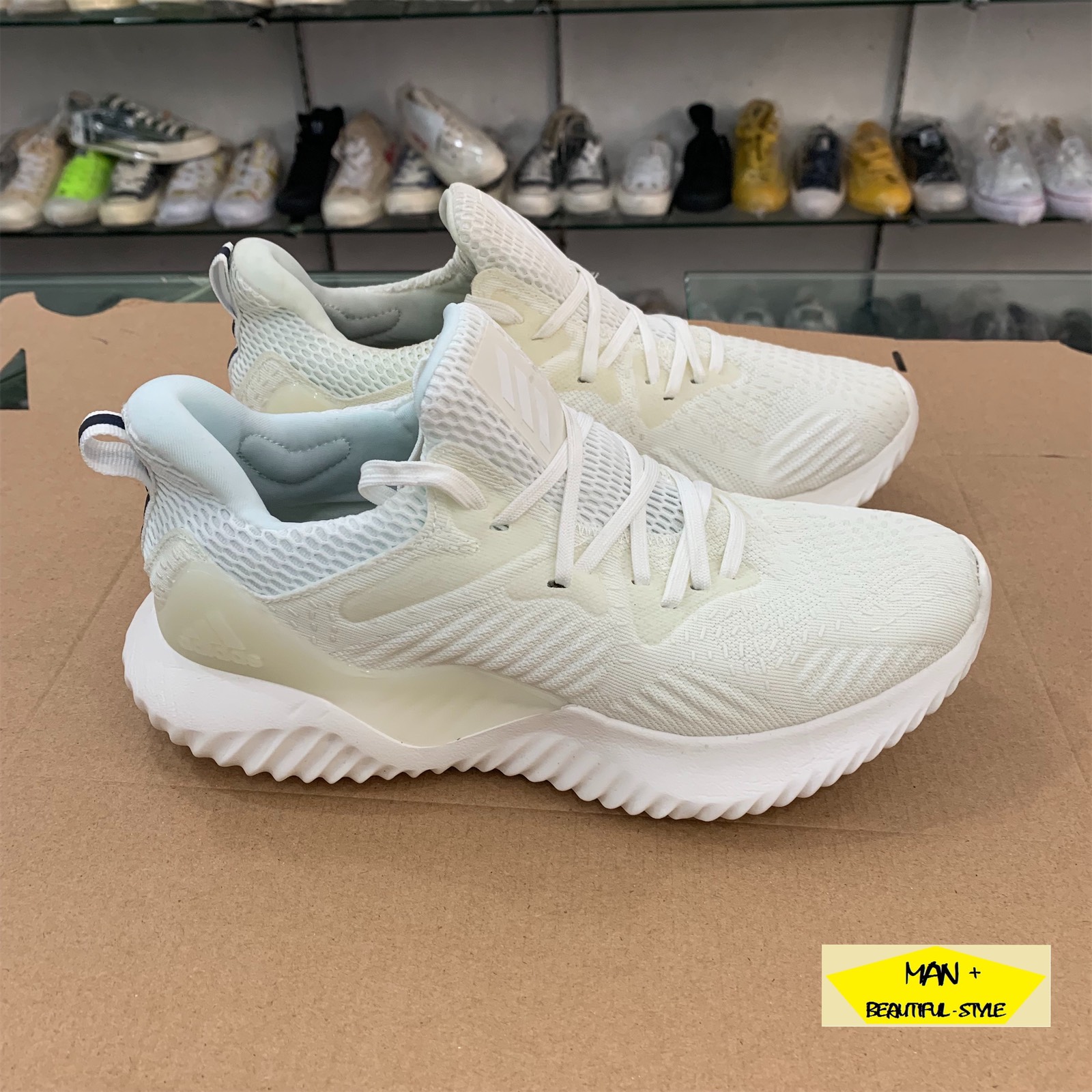 (GIÁ SIÊU SỐC + QUÀ TẶNG) Giày thể thao sneaker Alphabounce Beyond 2018 trắng siêu nhẹ chạy bộ thời trang