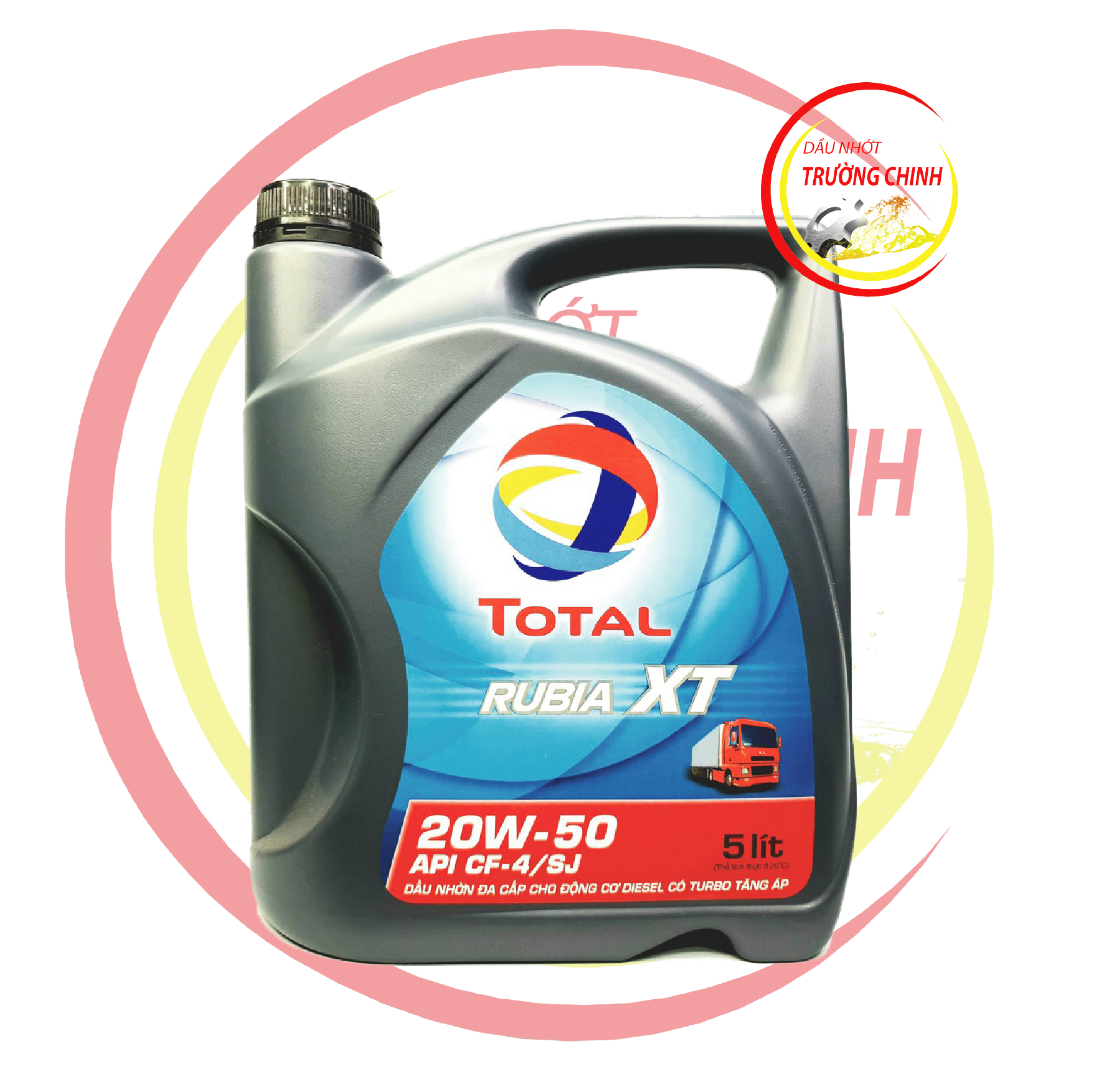 Nhớt Total Rubia XT 20W50 chính hãng dành cho động cơ dầu chịu tải nặng 5L