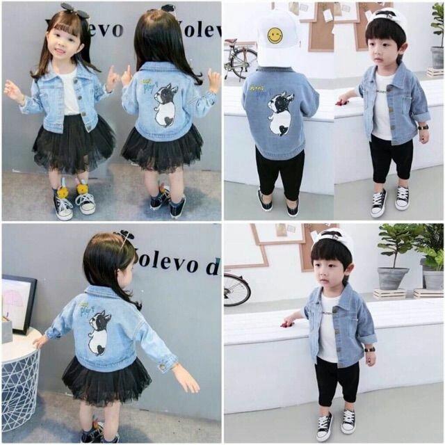 Áo khoác bò cho bé trai gái kulplay cá tính,size 19 đến 25 kg