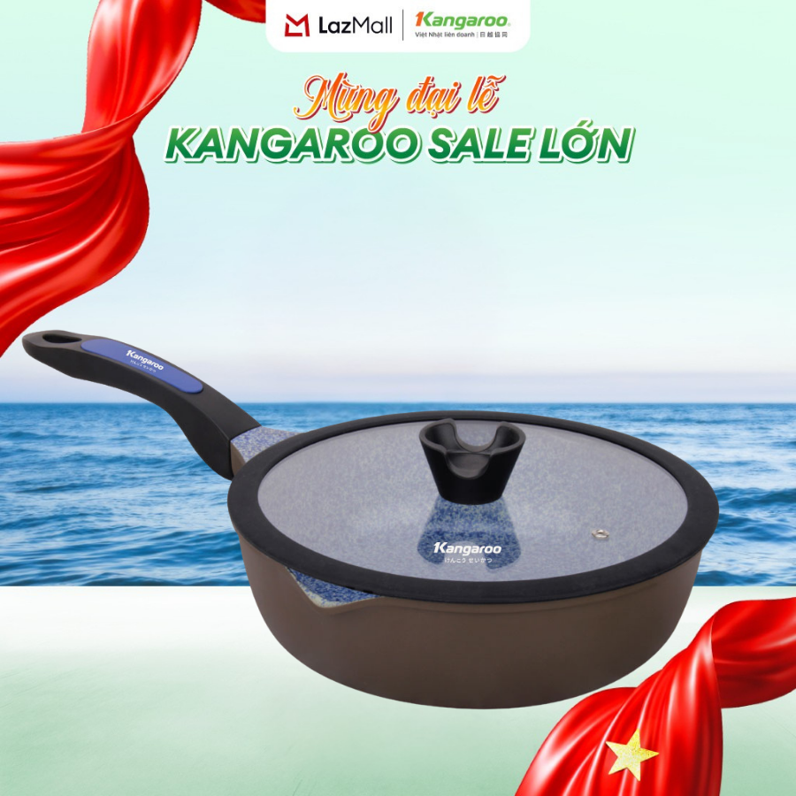 Chảo nhôm chống dính đáy từ Kangaroo KG213L - Size 26cm - Hàng chính hãng