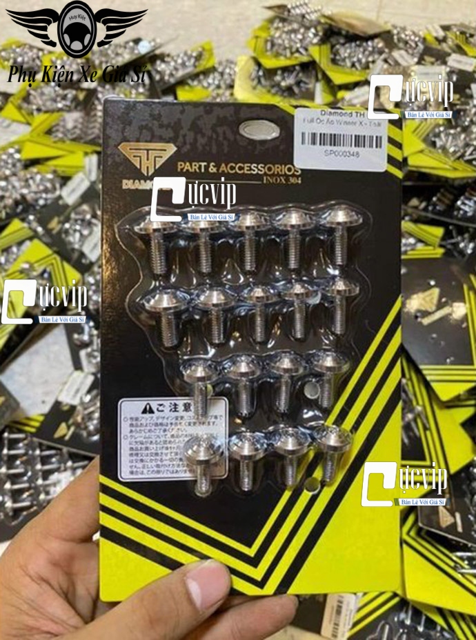 FULL BỘ ỐC DÀN ÁO SALAYA THÁI INOX 304 GẮN EXCITER, WINNER, WINNER X, WAVE, DREAM, SIRIUS, FUTURE, VARIO, AB, MIO M3, SATRIA, SONIC, VISION MS9999