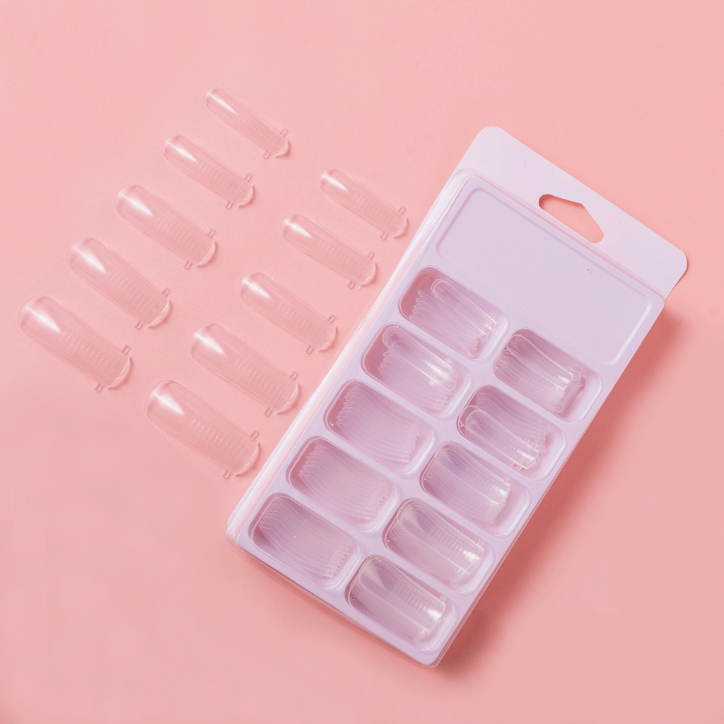 [HCM]Móng úp gel gôm định hình phom móng - Hộp 100 móng phom chuẩn loại chia vạch có tai dễ sử dụng