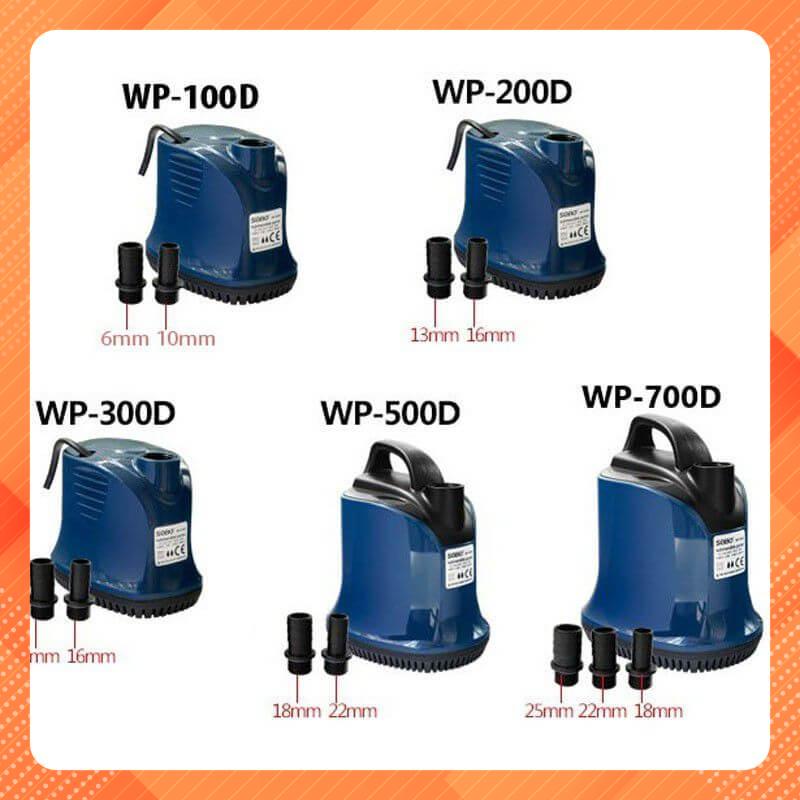 Máy bơm hút đáy hồ cá sobo chuyên dụng wp 200d/300d/500d/700d qinshop phụ kiện