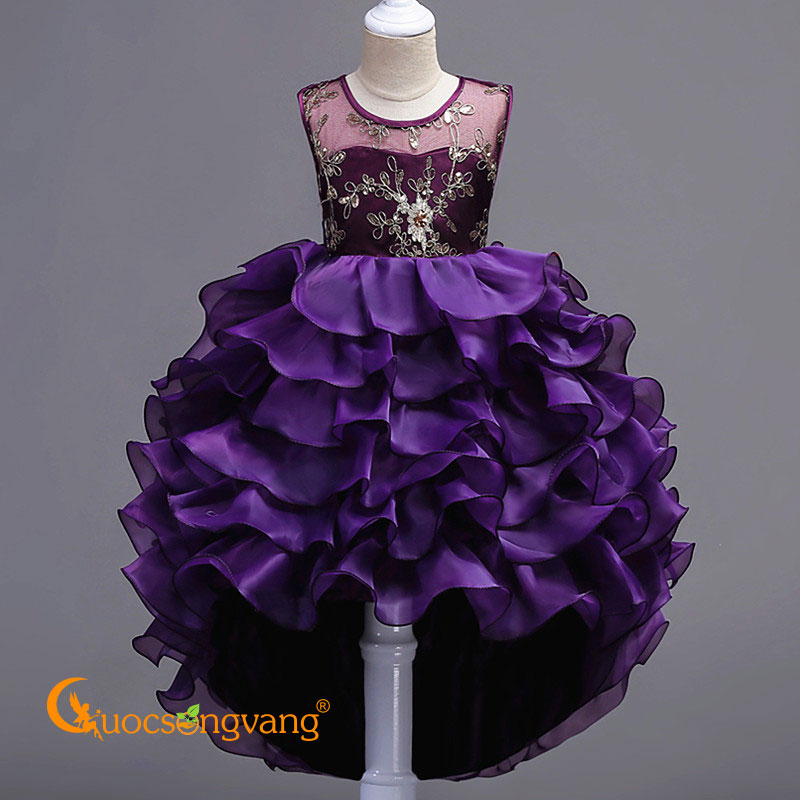 Váy đầm bé gái dự tiệc cao cấp đầm dự tiệc bé gái kết cườm nổi GLV135 Cuocsongvang