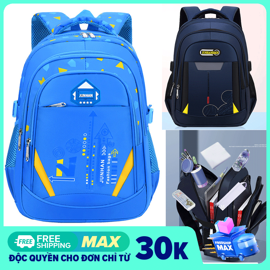 [SIZE 42CM- LỚP 3-9] Balo Học Sinh, Balo Trẻ Em, Balo Cho Bé Trai Bé Gái CẤP 1, 2 Cao Cấp, cặp sách chống thấm cho học sinh tiểu học, trung học Junhan