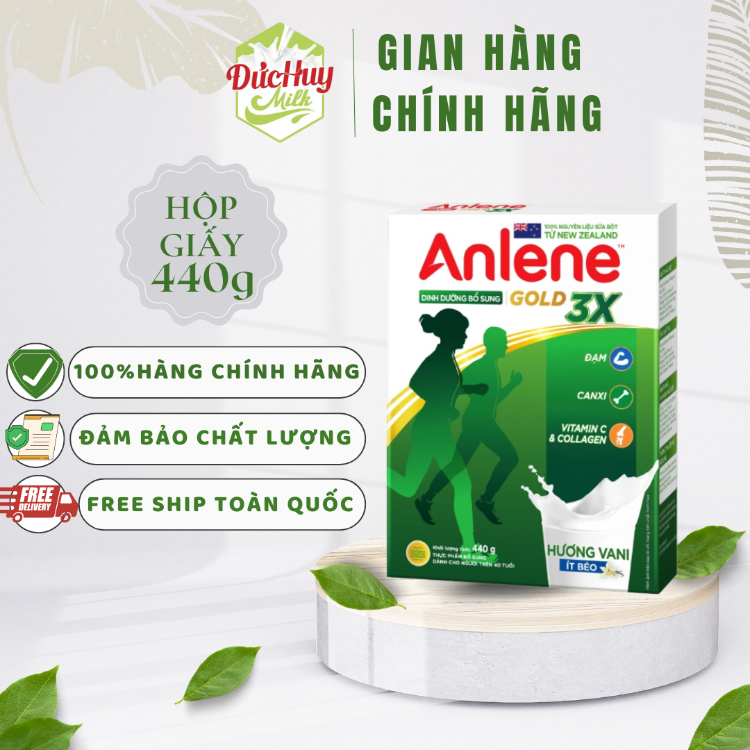 Sữa bột anlene gold 3x hộp 440g hương vanilla