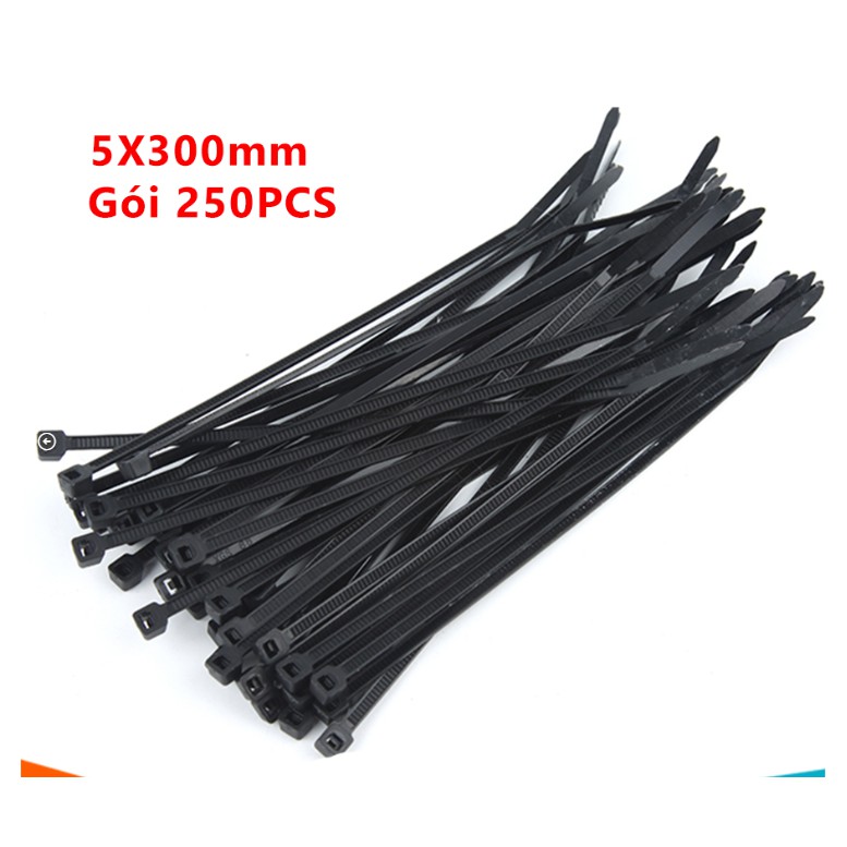 Dây thít 5x300mm màu đen gói 250pcs