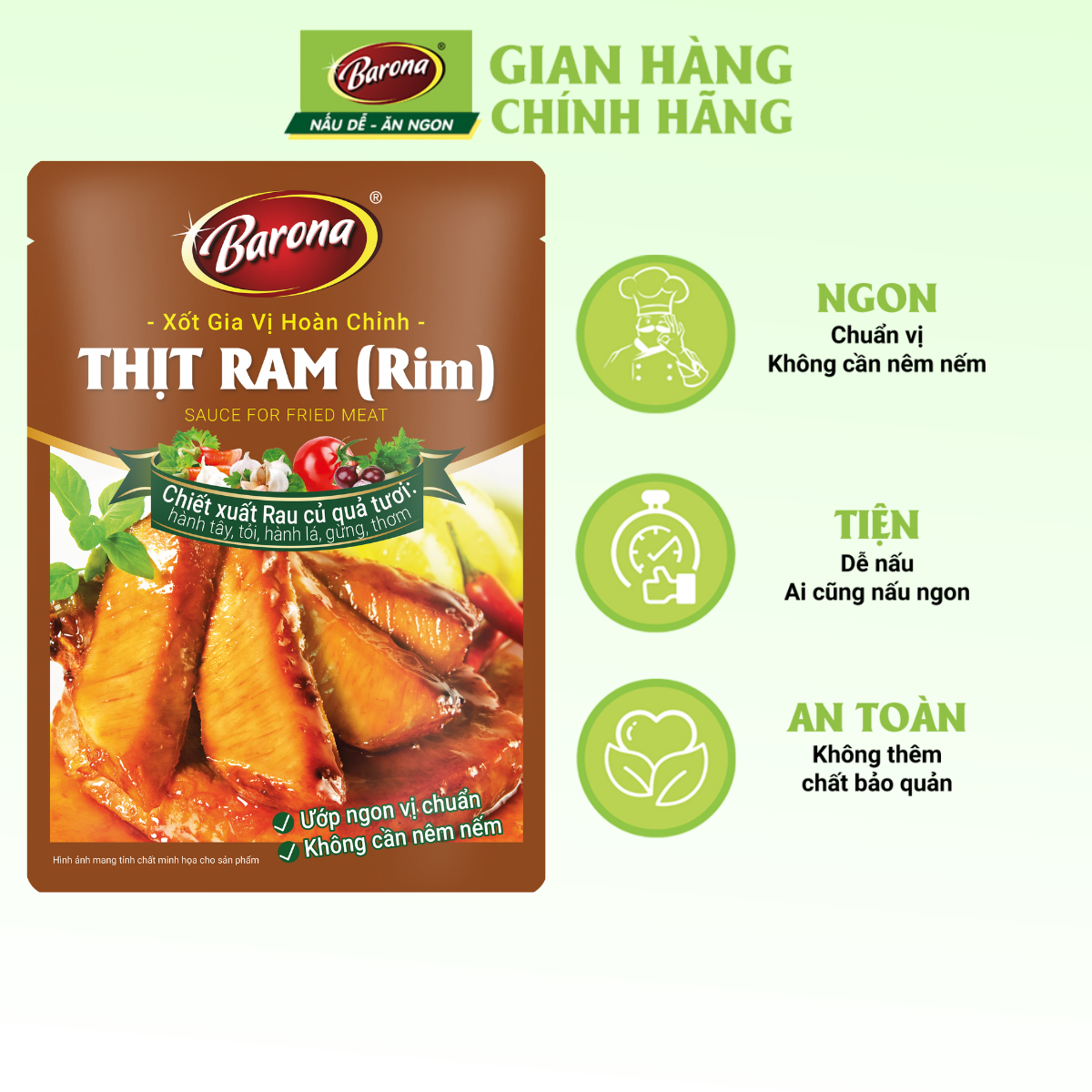 Gia Vị Thịt Ram Barona 80g ướp ngon chuẩn vị không cần nêm nếm
