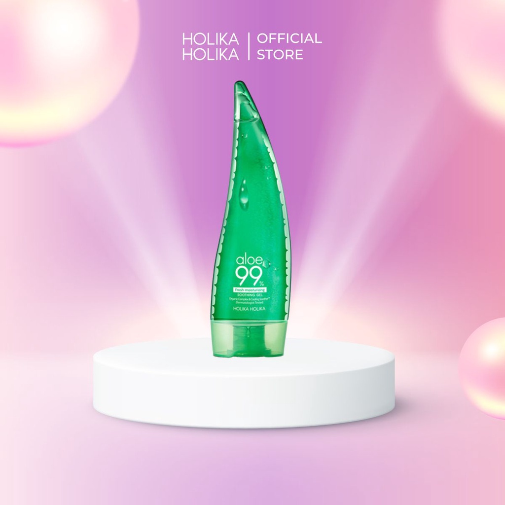 Gel Dưỡng Ẩm Hàn Quốc Holika Holika Chiết Xuất Lô Hội 99% Tăng Độ Đàn Hồi Se Khít Lỗ Chân Lông Giúp Làn Da Mềm Mịn 250ml