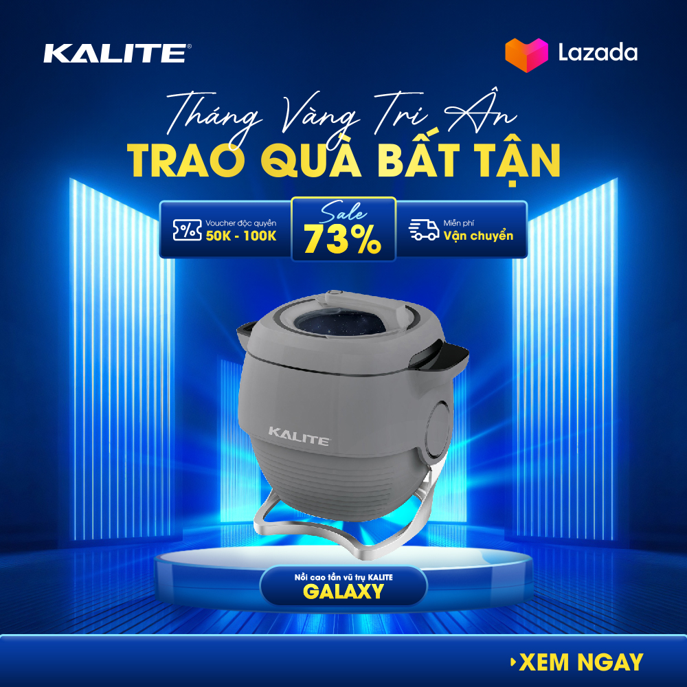 Nồi cao tần vũ trụ Kalite GALAXY công suất 2000W, nồi tự đảo dung tích 6L, nồi cao tần đa năng hầm, nấu cơm, chiên xào quay 360 độ