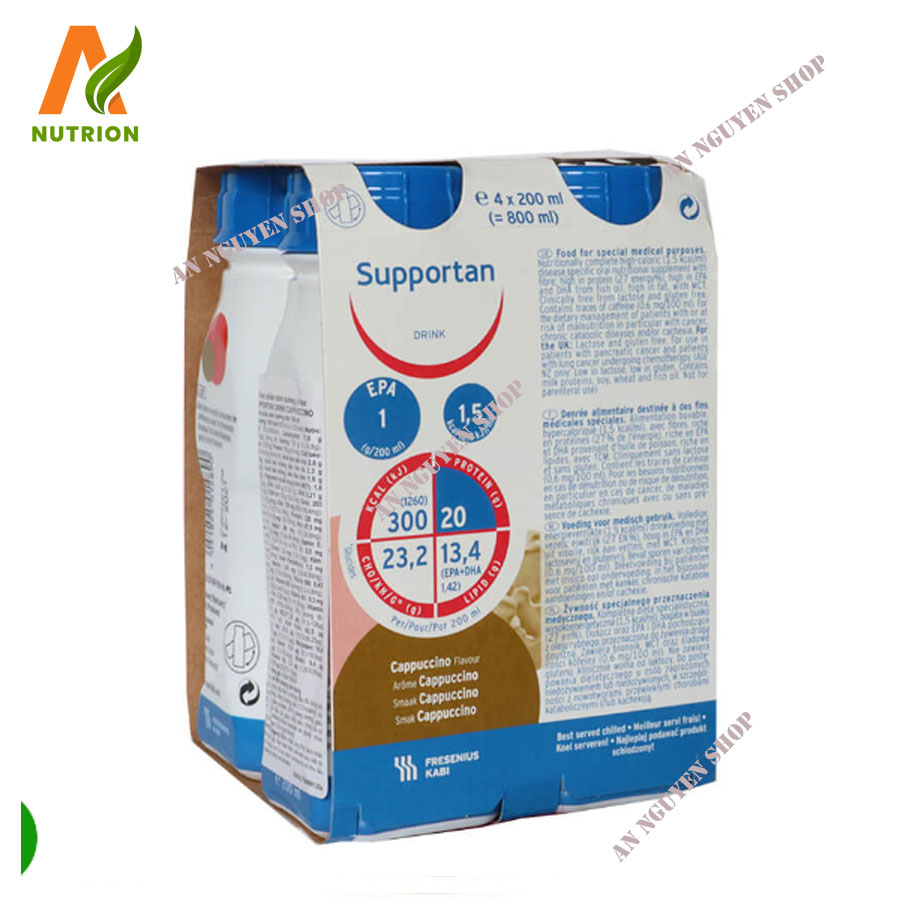 Combo 3 lốc x4 chai- Sữa Supportan Drink dinh dưỡng chuyên biệt dành cho bệnh nhân ung thư từ Đức - Combo 3Vỉ 4 chai 200ml