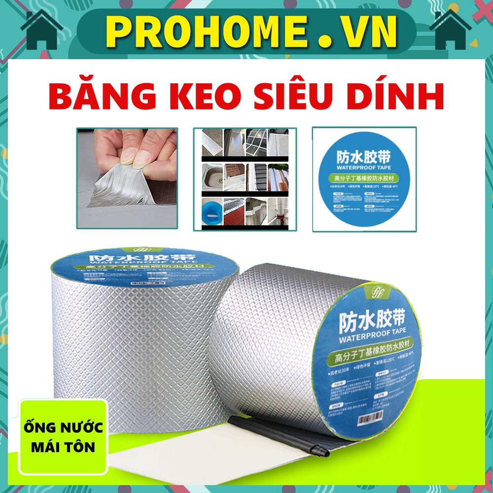 Cuộn Băng Keo Dán Tôn 5 Mét Siêu Dính Cách Nhiệt Rộng 5cm/10cm