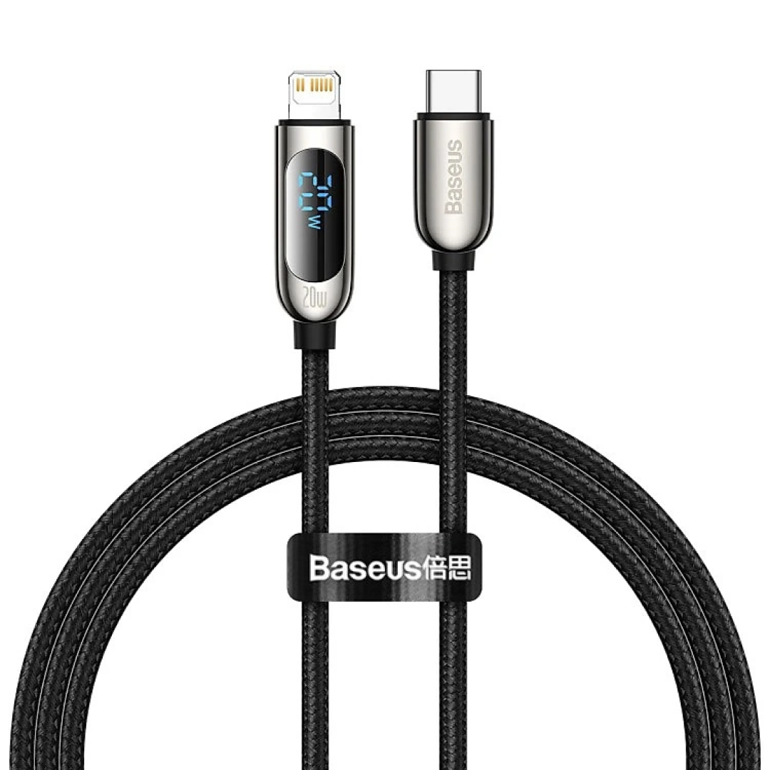 Dây cáp sạc nhanh điện thoại Baseus | Cáp Baseus USB-C sạc nhanh, truyền dữ liệu tốc độ cao có màn hình kỹ thuật số 20W PD dành cho iPhone