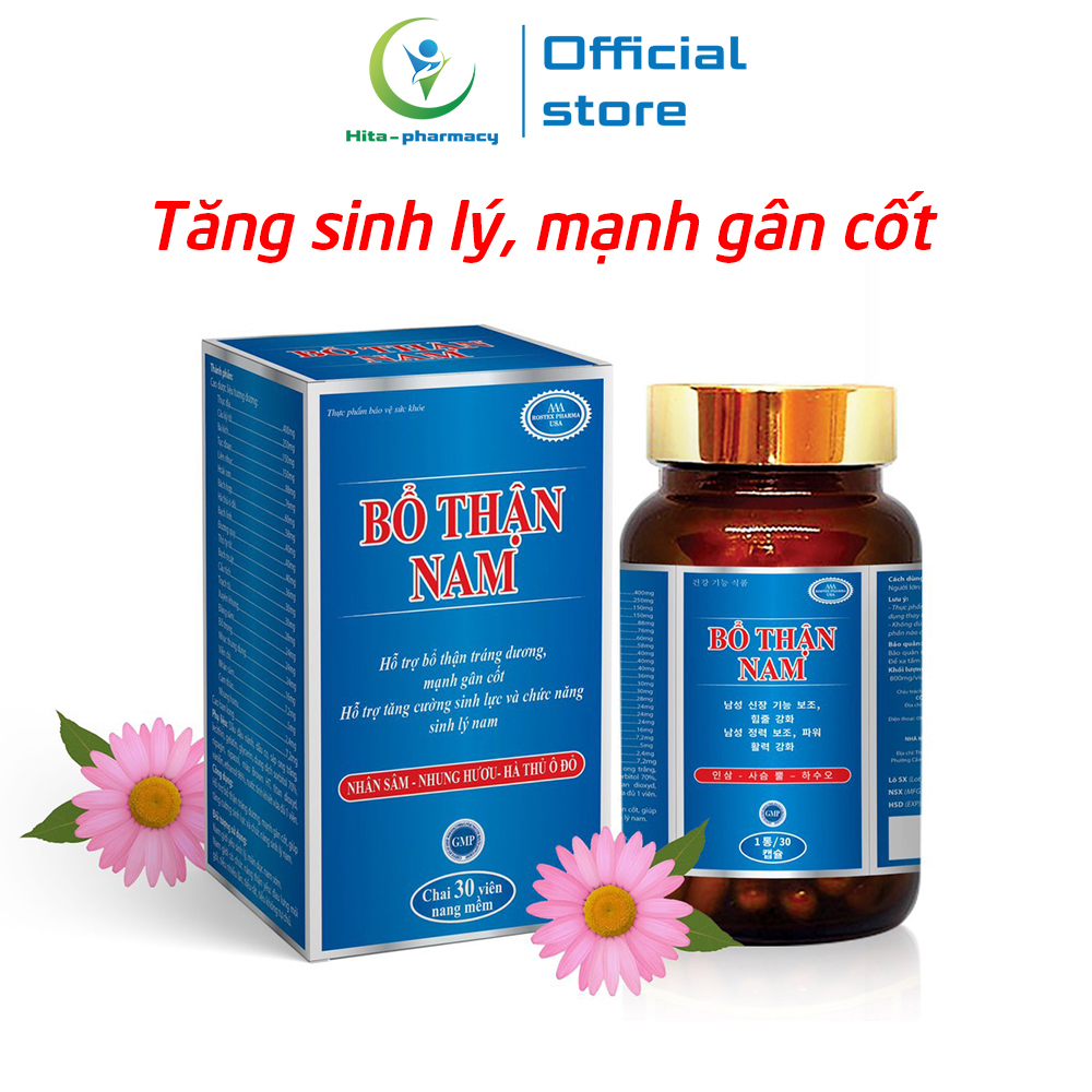 Bổ Thận Nam thảo dược tăng cường sinh lý nam, bổ thận, tráng dương, mạnh gân cốt - Chai 30 viên