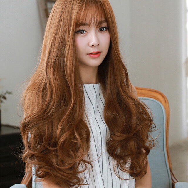 Tóc giả nữ cả đầu ❤️ Tóc cả đầu xoăn đuôi mã 03