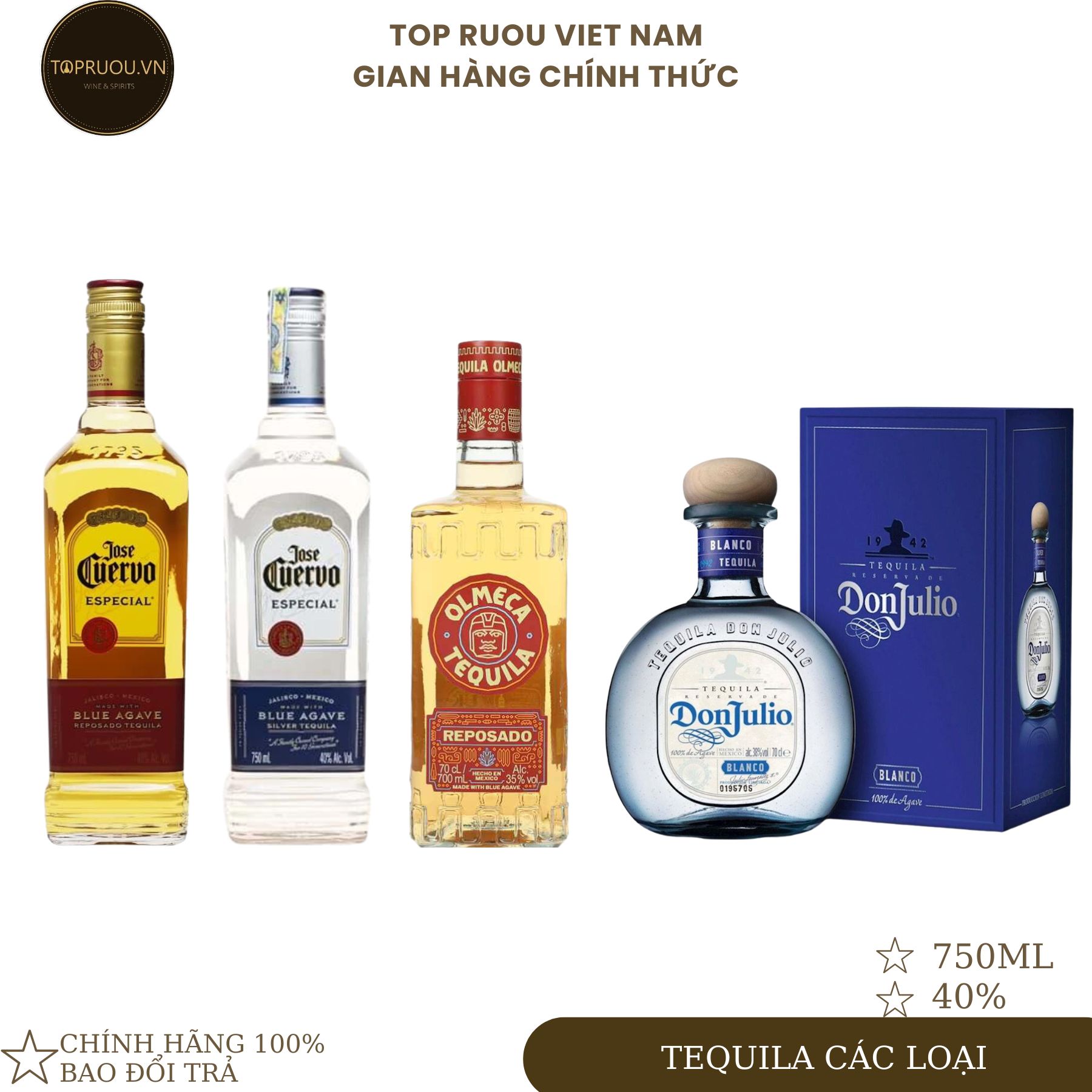 Tequila Jose Cuervo - Olmeca Reposado - Donjulio 700ml