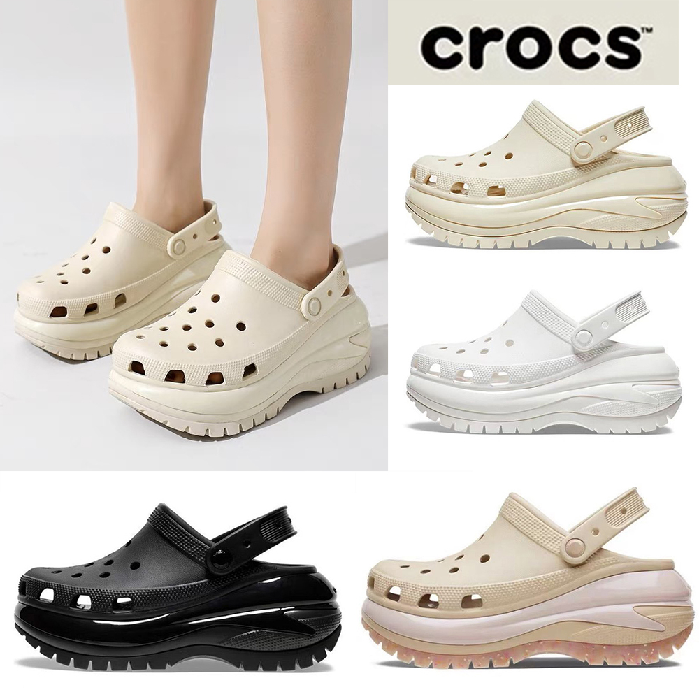 Giày dép crocs - dép sục đế cao 8cm crocs mega crush clog mẫu mới nhất cho nữ chống thấm nước, chống trơn trượt, chống hôi chân, hàng nhà máy xuất xịn, đầy đủ hộp hoặc túi crocs