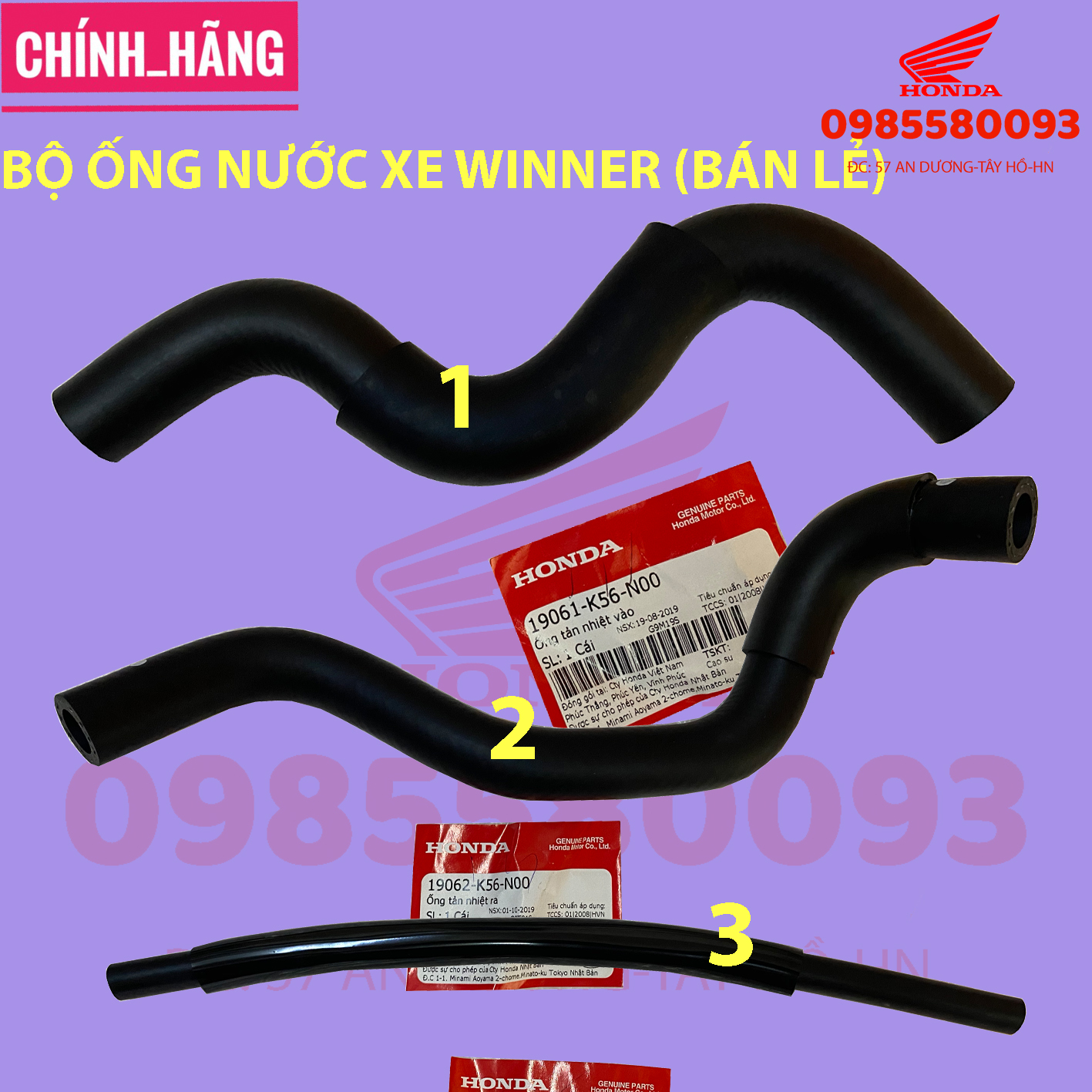 Ống nước xe winner-winner x zin chính hãng honda