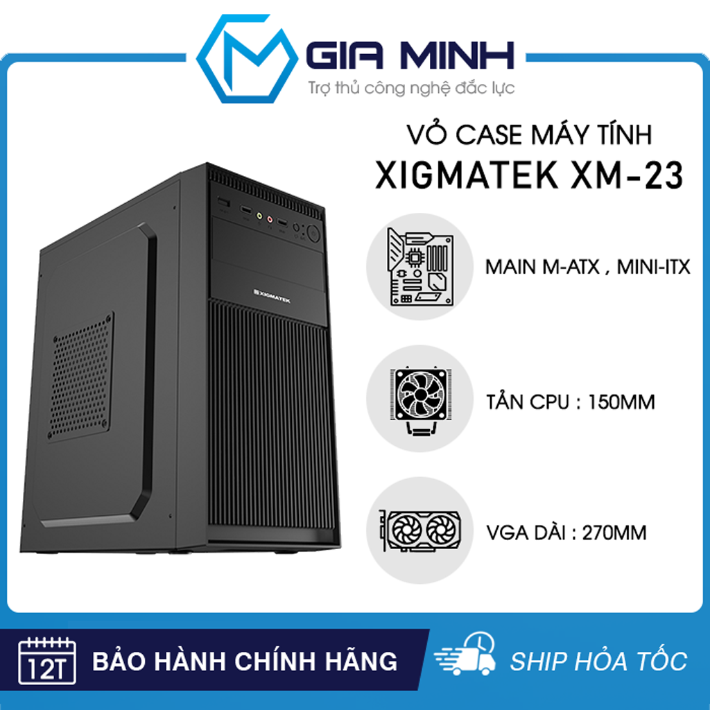 Vỏ case máy tính xigmatek xm-23 - văn phòng size m-atx
