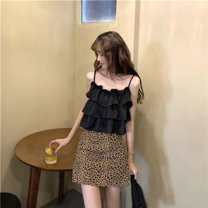 Áo 2 dây nữ 3 tầng 2 màu hở lưng so hot