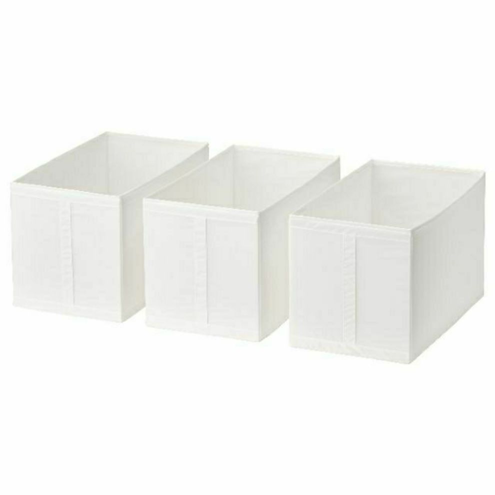 Set 3 hộp đựng ikea skubb trắng
