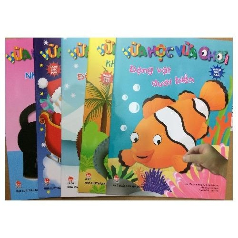 Mua Bộ 5 cuốn sách bóc dán Vừa Học Vừa Chơi - Kim Đồng - 2017 - Tủ Sách Thiếu Nhi