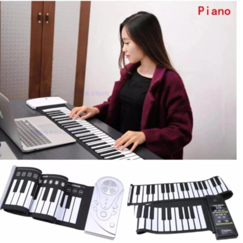 Đàn piano điện tử bàn phím cuộn dẻo 49 keys (Trắng) Loại 2018 - Hàng Nhập Khẩu Loại 1 Cao Cấp