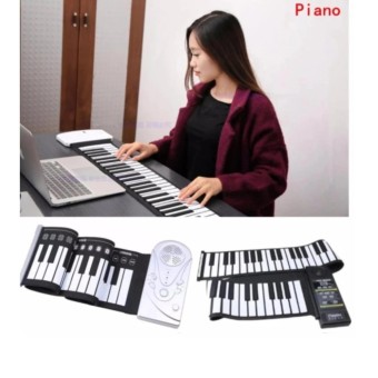 Đàn piano điện tử bàn phím cuộn dẻo 49 keys (Trắng) + Tặng đèn led siêu sáng _ Hàng Nhập...