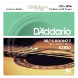 Bộ Dây Đàn Guitar Acoustic Cỡ 12 D'Addario EZ920 - Hãng phân phối chính thức (85/15 Bronze Strings Ghi-ta - Cam kết 100% chính hãng USA - Quét QR code trên trang chủ D'Addario để xác nhận)