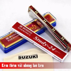 Kèn Harmonica Tremolo Suzuki Study 24 key C - Kèm thêm vải nhung lau kèn - Việt Hoàng Phong