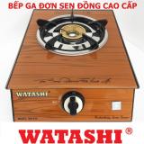 Bếp Gas Đơn CAO CẤP Điếu INOX chống rỉ sét mặt kính cường lực sen đồng thau WA014