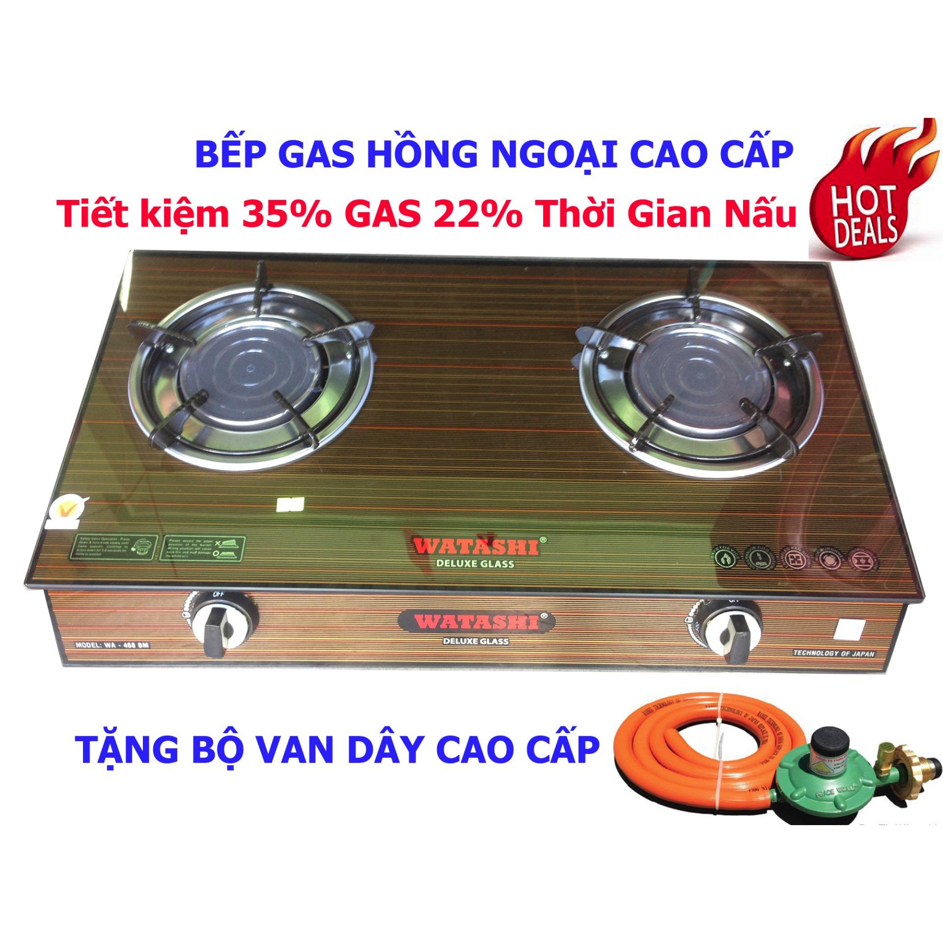Bếp Gas Hồng Ngoại Bep ga Cao Cấp WATASHI Tiết Kiệm Gas 35% 468 Tặng bộ van dây