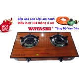 Bếp gas mặt kính cường lực cao cấp watashi điếu rinnai inox 304 wa-944 tặng van dây
