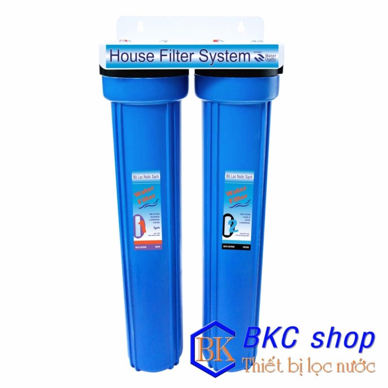 Bộ lọc nước sinh hoạt 2 cấp lọc 20 inch (PP+GAC) xanh