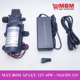 Bộ máy bơm áp lực 12V 45W kèm nguồn điện