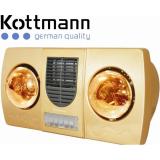 Đèn sưởi kottmann 2 bóng có quạt k2b-hw-g